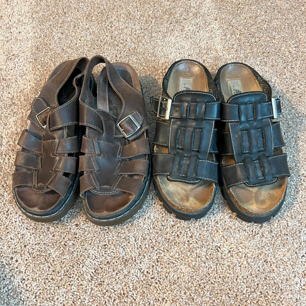 Brown and Black Sandals